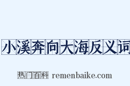 小溪奔向大海反义词是什么意思的图片